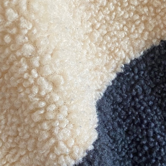 Patchwork Polar Sherpa Jacket Oversized  Contrast Color Polar Fleece Size Medium - Picture 6 of 12